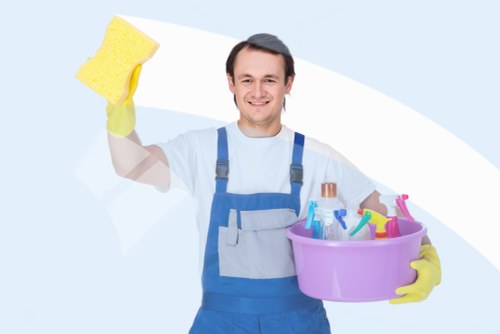 Carpet cleaning team sorting recyclable materials in SE5