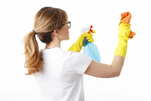 Local oven cleaner in SE5 polishing an oven door and glass panel