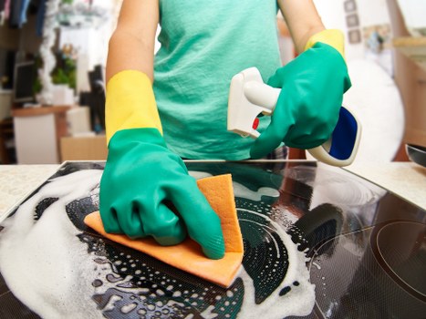 Reliable home cleaners in SE5 cleaning a modern bathroom